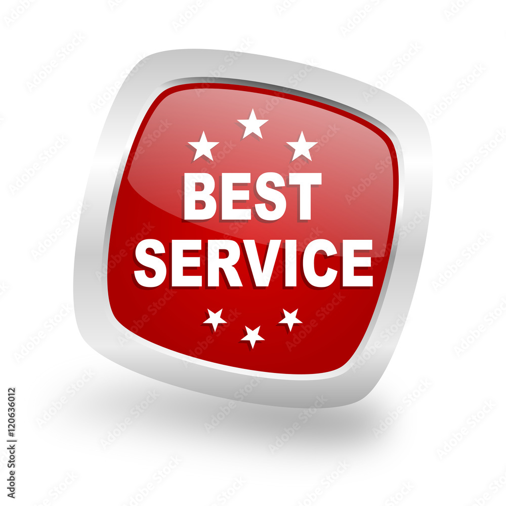 best service square red glossy chrome silver metallic web icon best service square red glossy chrome silver metallic web icon