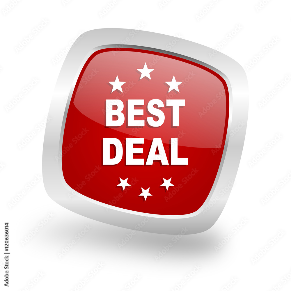 best deal square red glossy chrome silver metallic web icon best deal square red glossy chrome silver metallic web icon