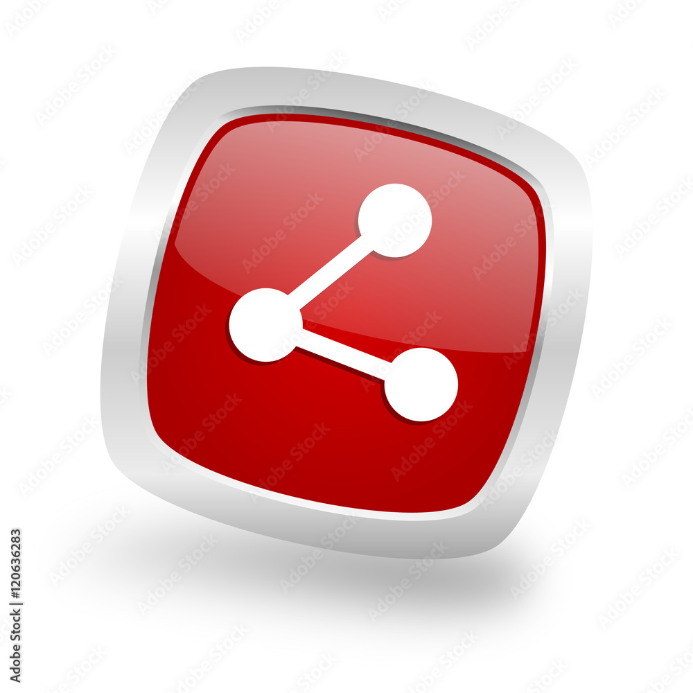 share square red glossy chrome silver metallic web icon share square red glossy chrome silver metallic web icon