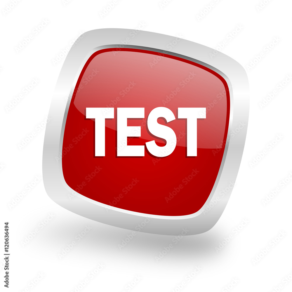 test square red glossy chrome silver metallic web icon test square red glossy chrome silver metallic web icon