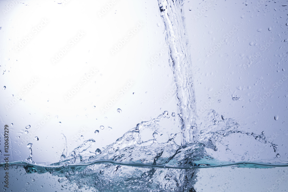Clear water on a monochromatic background, abstraction Clear water on a monochromatic background, abstraction