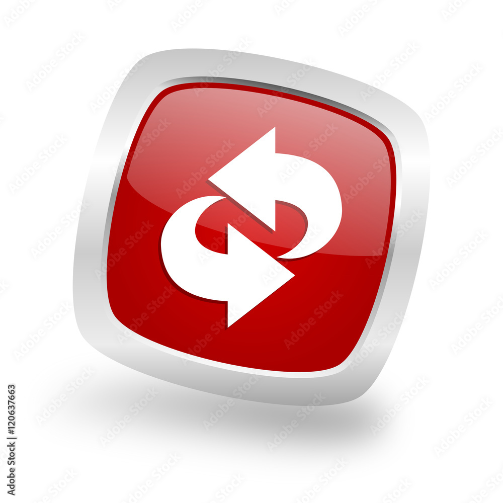rotation square red glossy chrome silver metallic web icon rotation square red glossy chrome silver metallic web icon