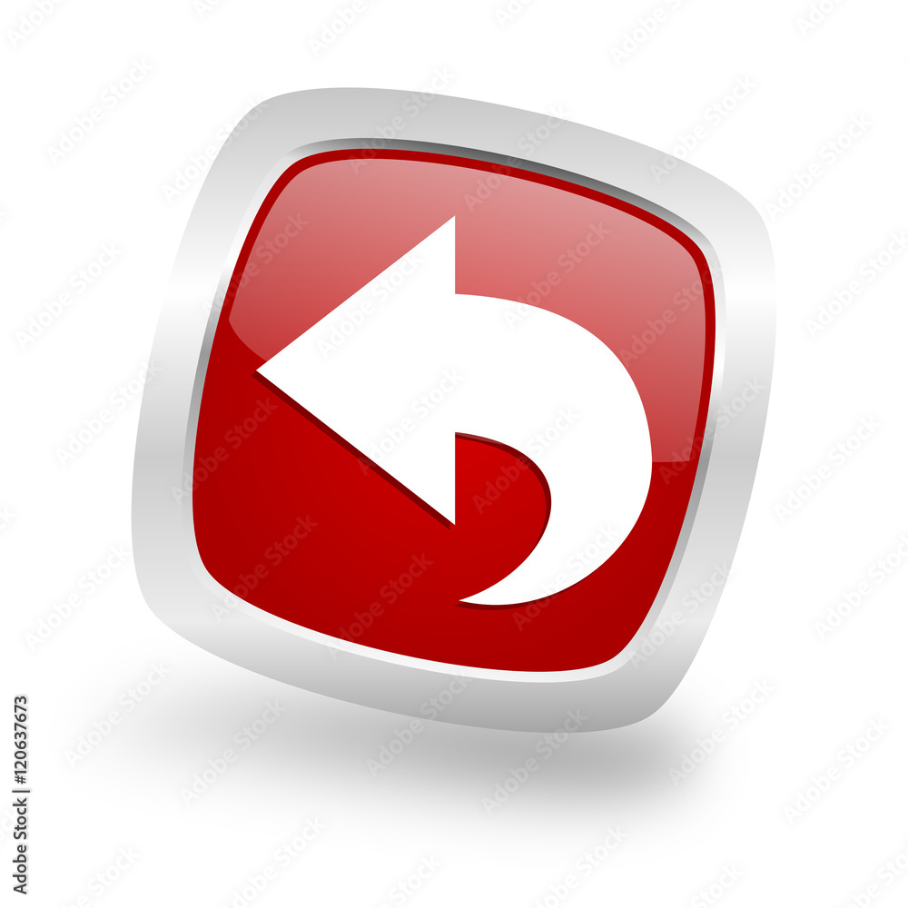 back square red glossy chrome silver metallic web icon back square red glossy chrome silver metallic web icon