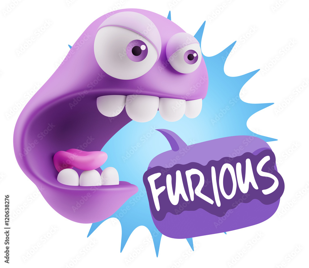 3d Rendering Angry Character Emoji saying Furious with Colorful 3d Rendering Angry Character Emoji saying Furious with Colorful