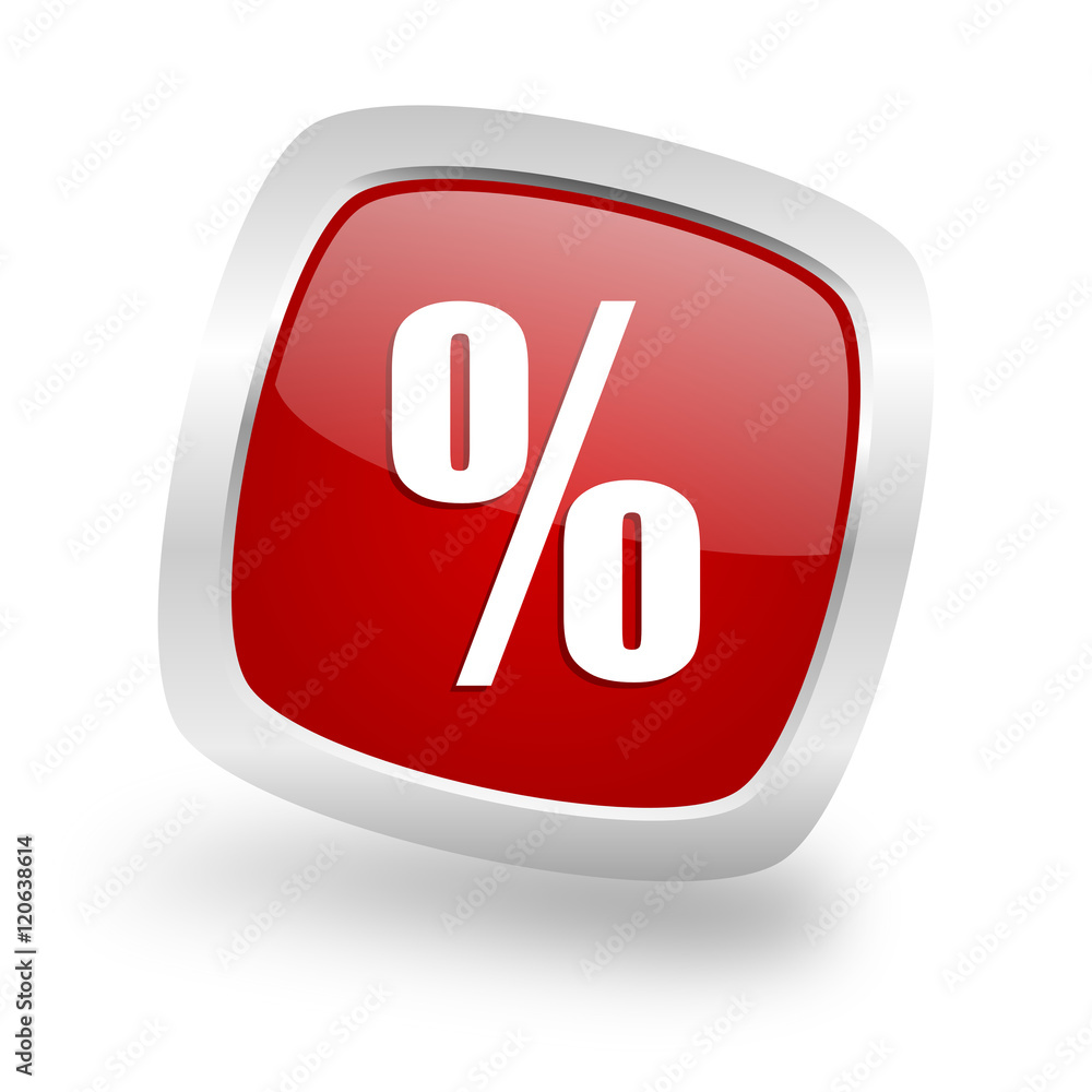 percent square red glossy chrome silver metallic web icon percent square red glossy chrome silver metallic web icon