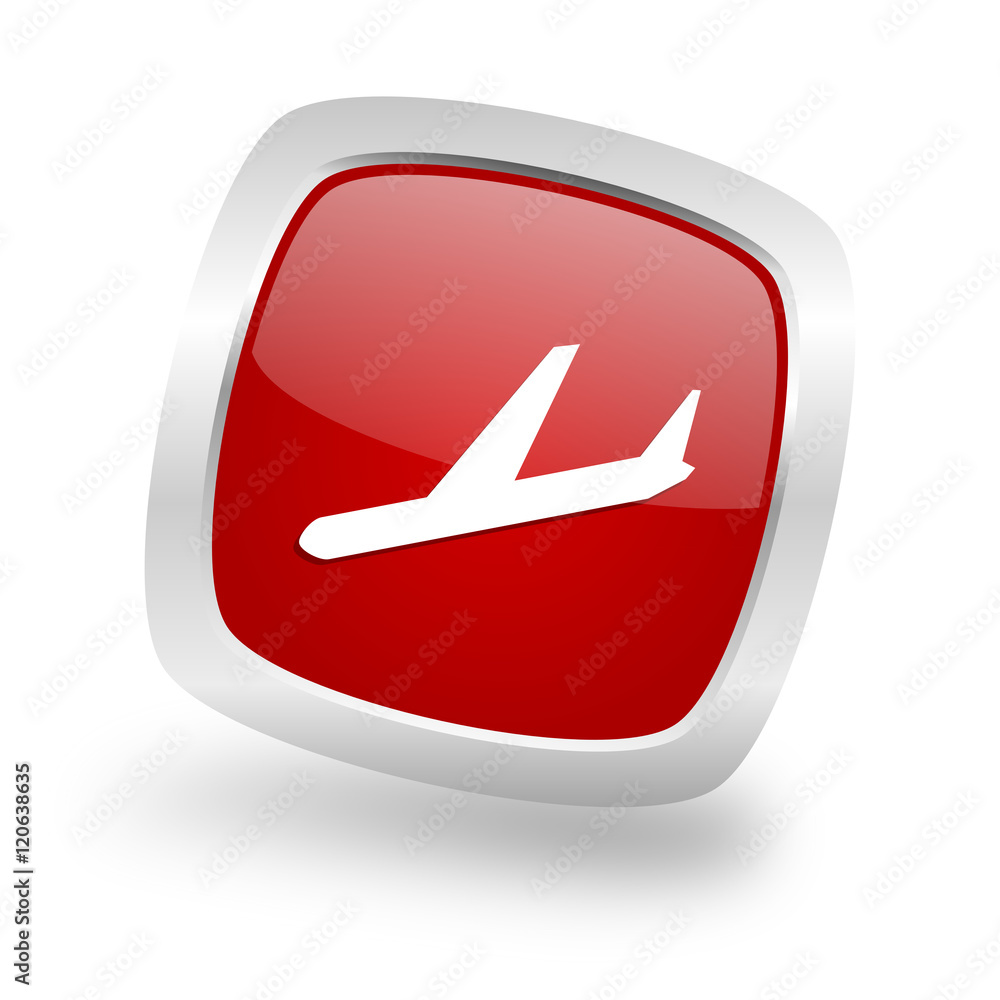 arrivals square red glossy chrome silver metallic web icon arrivals square red glossy chrome silver metallic web icon