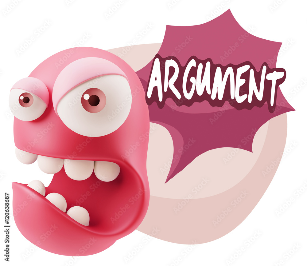 3d Rendering Angry Character Emoji saying Argument with Colorful 3d Rendering Angry Character Emoji saying Argument with Colorful