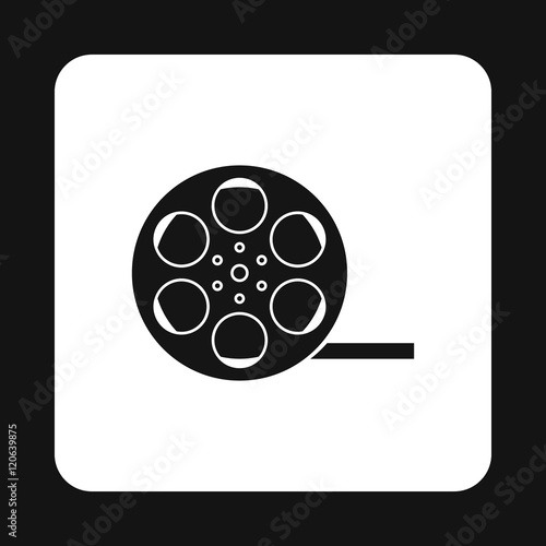 Film reel icon in simple style on a white background vector illustration