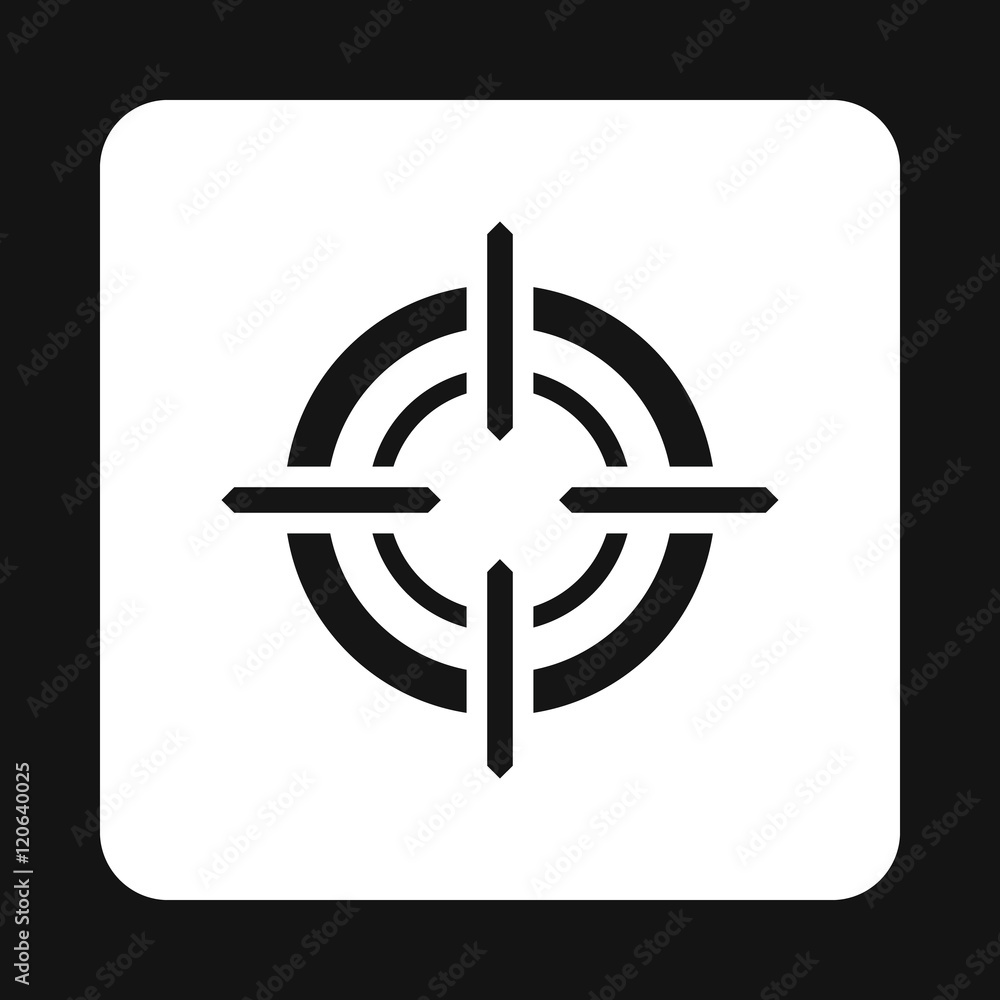 Crosshair reticle icon in simple style on a white background vector illustration Crosshair reticle icon in simple style on a white background vector illustration