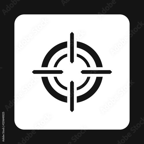 Crosshair reticle icon in simple style on a white background vector illustration