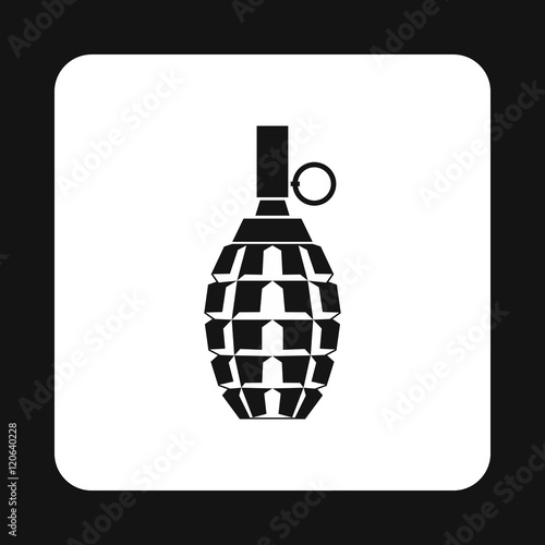 Hand grenade icon in simple style on a white background vector illustration