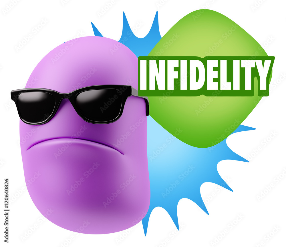 3d Rendering Angry Character Emoji saying Infidelity with Colorf 3d Rendering Angry Character Emoji saying Infidelity with Colorf