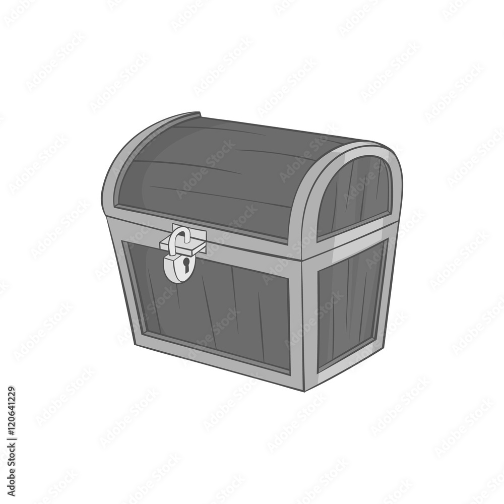 Chest icon in black monochrome style isolated on white background. Storage symbol vector illustration Chest icon in black monochrome style isolated on white background. Storage symbol vector illustration