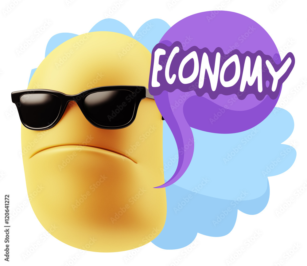 3d Rendering Angry Character Emoji saying Economy with Colorful 3d Rendering Angry Character Emoji saying Economy with Colorful