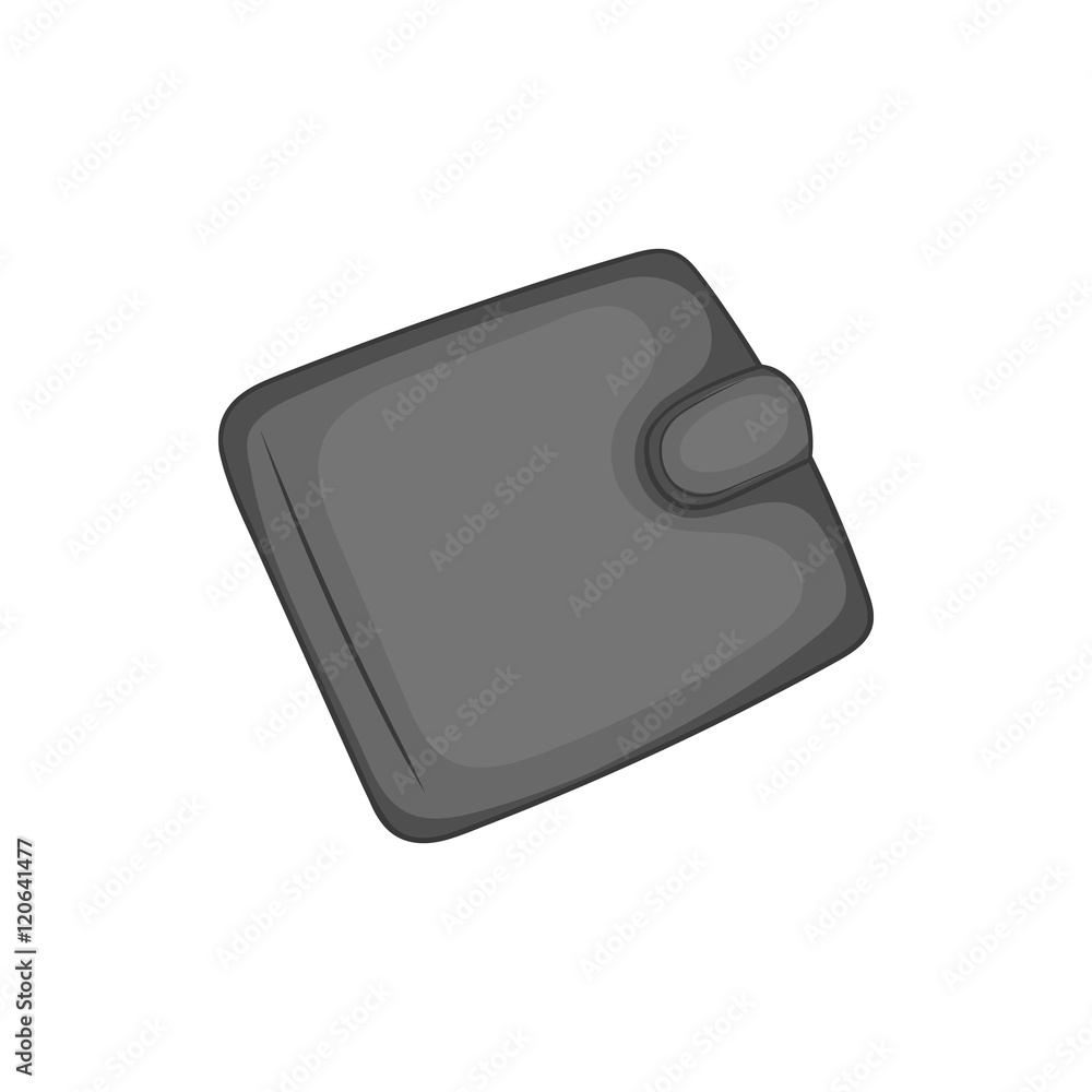 Leather purse icon in black monochrome style isolated on white background. Finance symbol vector illustration Leather purse icon in black monochrome style isolated on white background. Finance symbol vector illustration