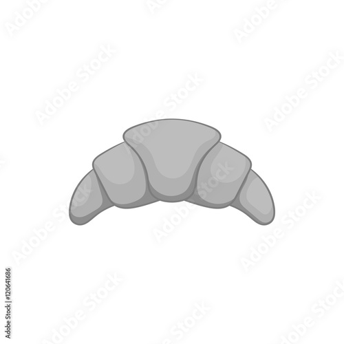 Croissant icon in black monochrome style isolated on white background. Food symbol vector illustration