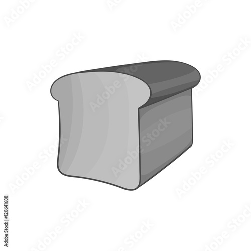 Bread icon in black monochrome style isolated on white background. Food symbol vector illustration