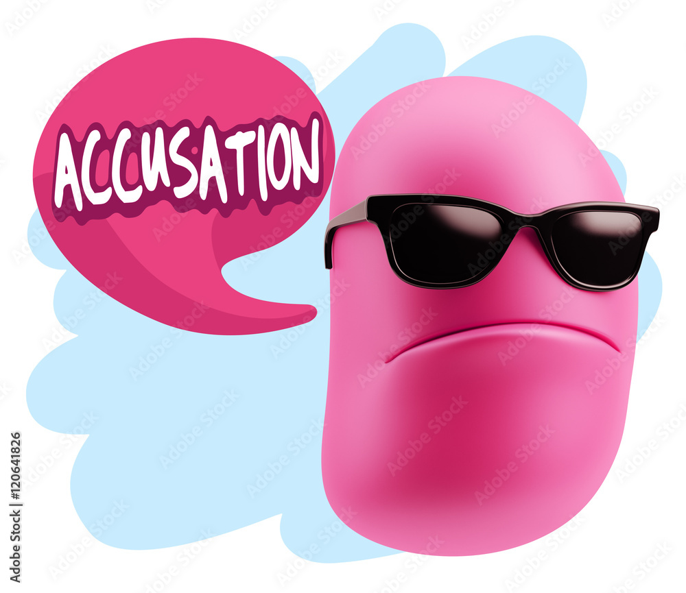 3d Rendering Angry Character Emoji saying Accusation with Colorf 3d Rendering Angry Character Emoji saying Accusation with Colorf