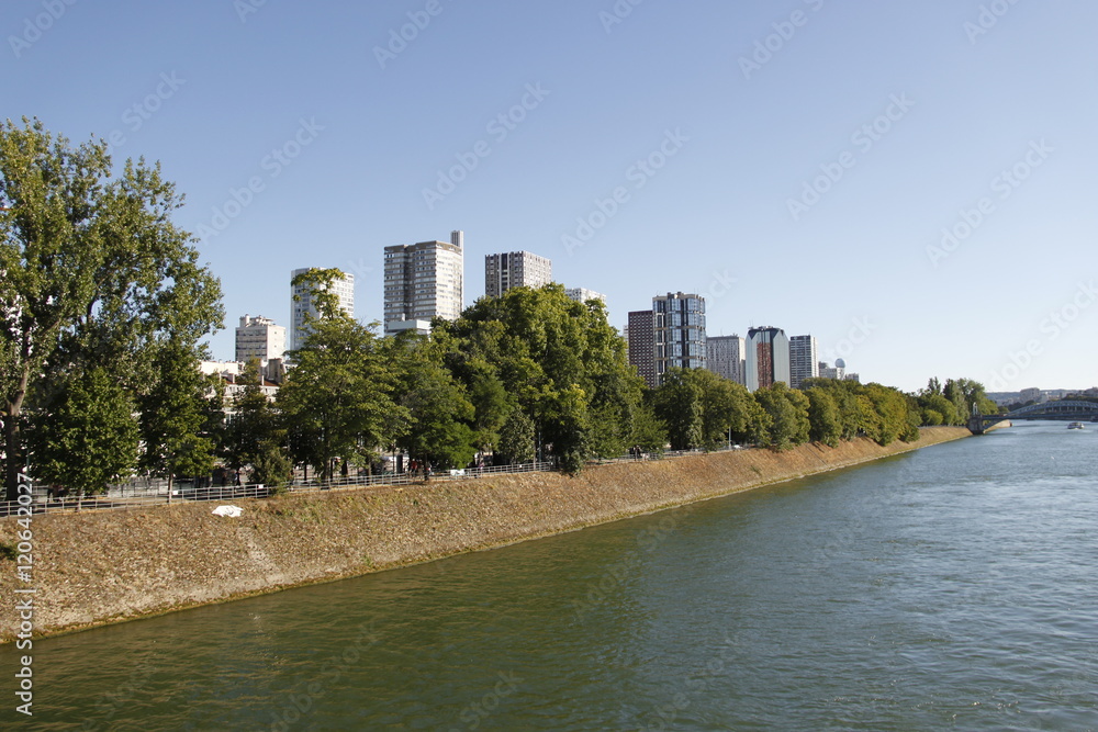 Ile aux Cygnes sur la Seine à Paris