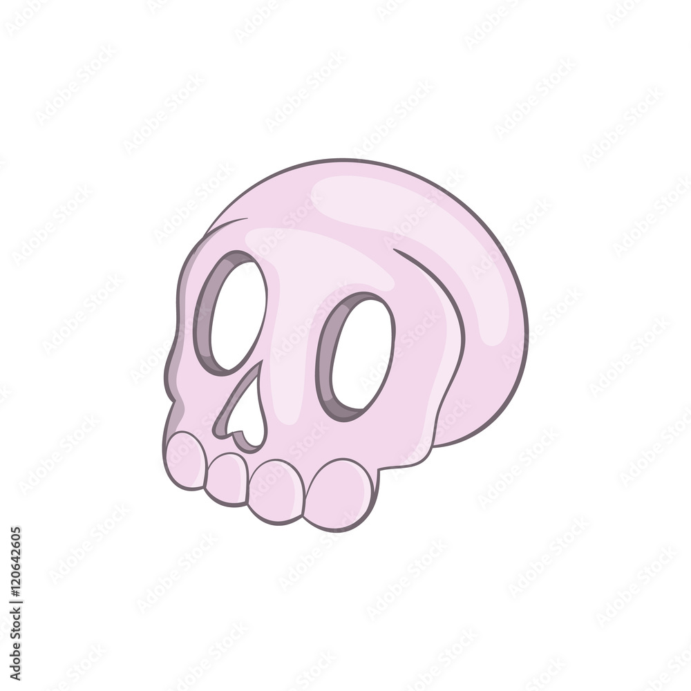 Halloween skull icon in cartoon style isolated on white background vector illustration Halloween skull icon in cartoon style isolated on white background vector illustration