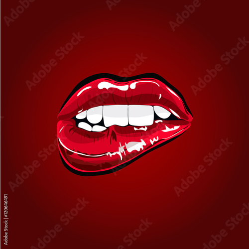 Mouth pop art vector