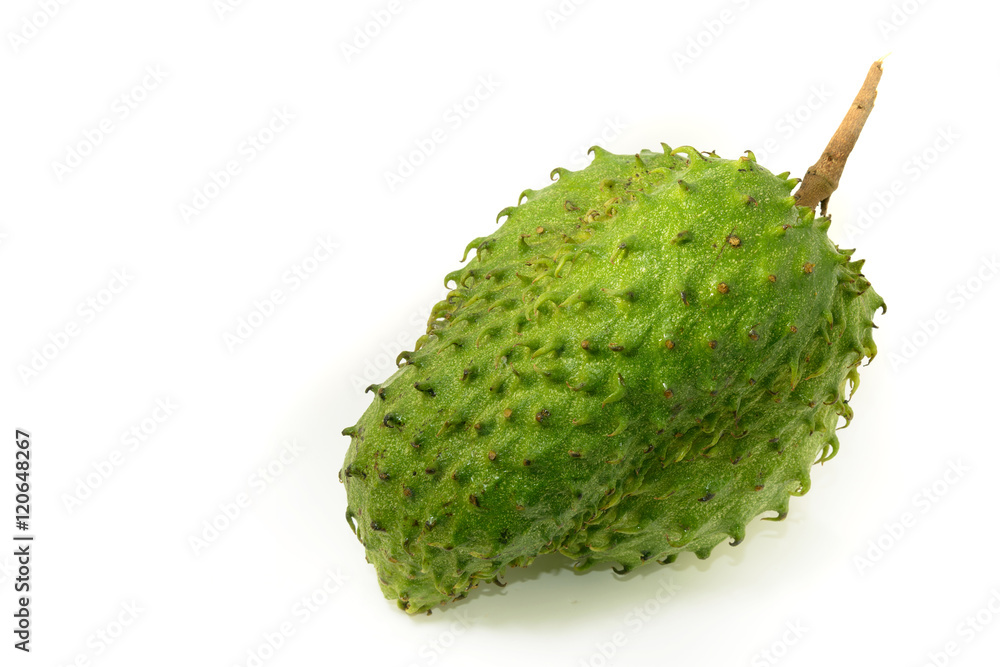 Soursop fruit on white background Soursop fruit on white background