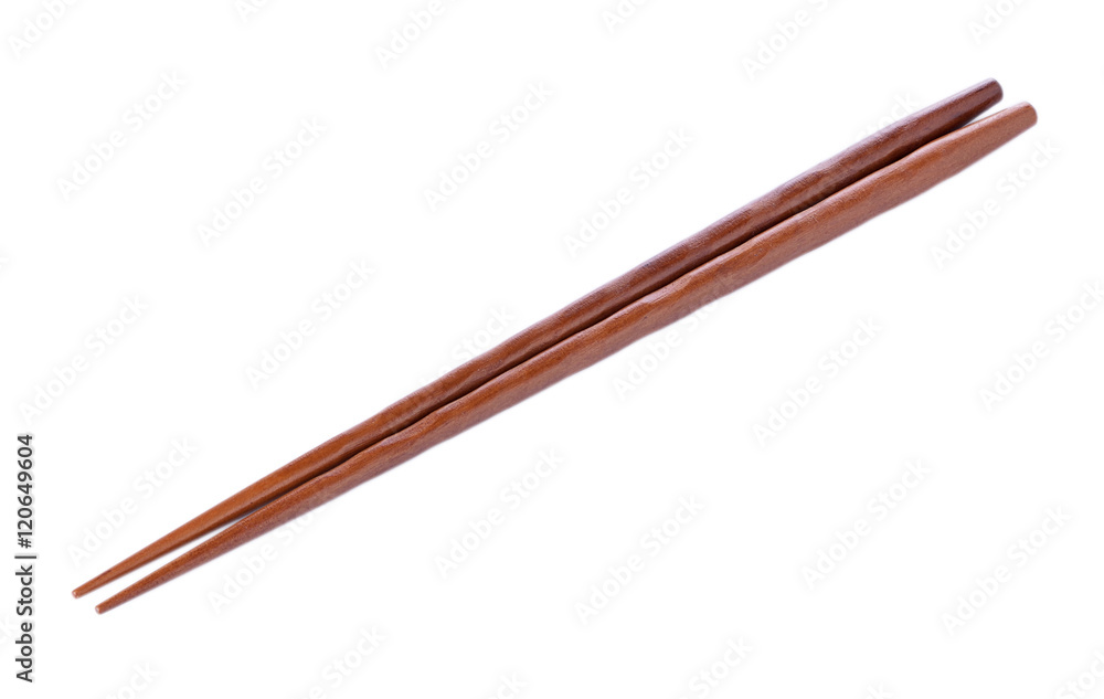 Wooden pairs of chopsticks on white background Wooden pairs of chopsticks on white background