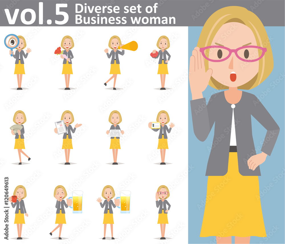 Diverse set of Business woman on white background vol.5 Diverse set of Business woman on white background vol.5