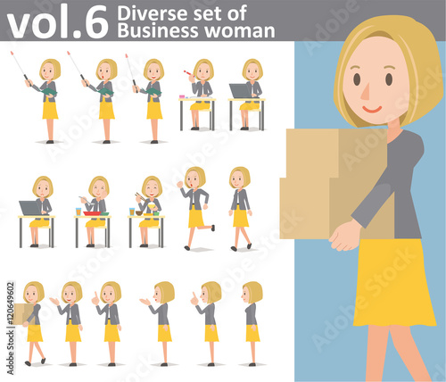 Diverse set of Business woman on white background vol.6
