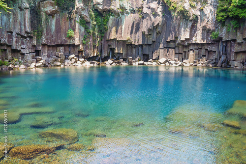 Cheonjeyeon Falls, Jeju Island, South Korea..