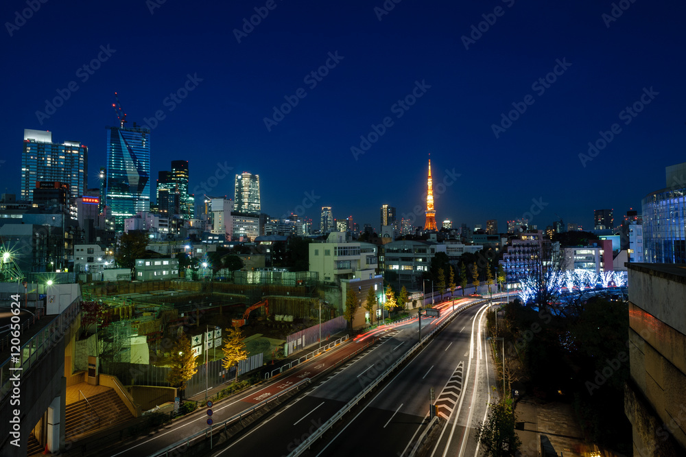 Tokyo night view from Roppongi hill, Japan.