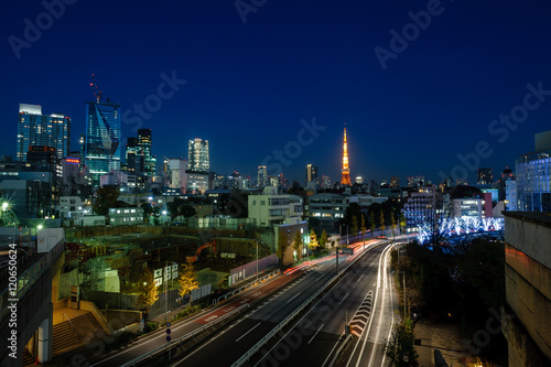 Tokyo night view from Roppongi hill, Japan.