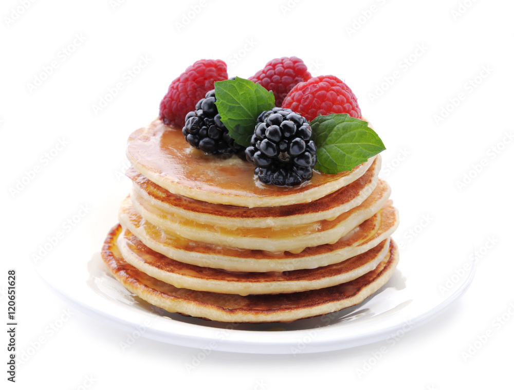 Healthy Breakfast.Pancakes with berries. Healthy Breakfast.Pancakes with berries.