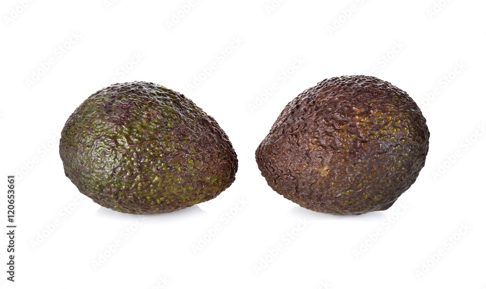 whole ripe avocado on white background whole ripe avocado on white background