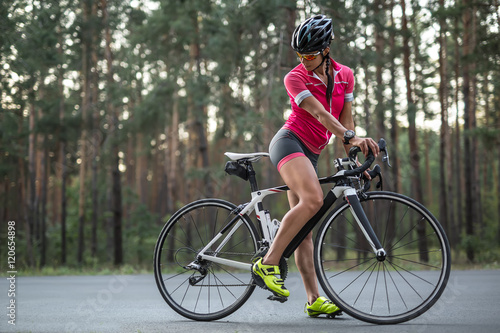 Female cyclist outdoors