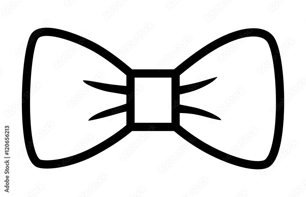 Bow tie or bowtie fashion accessory line art icon for apps and websites