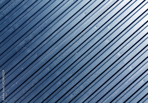 Blue metal plate surface.