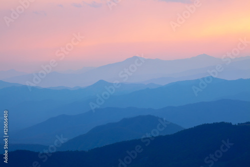 Smoky mountain sunset © wisannumkarng