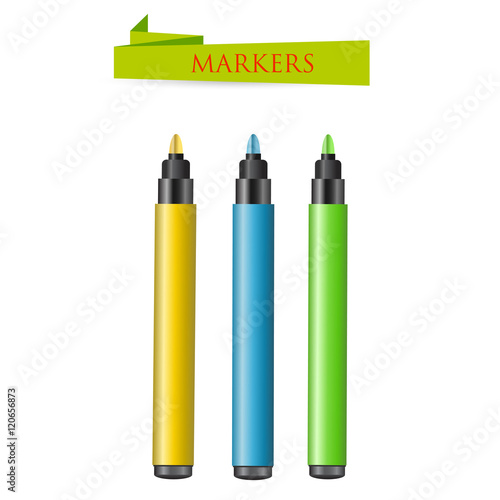 Three felt-tip pens