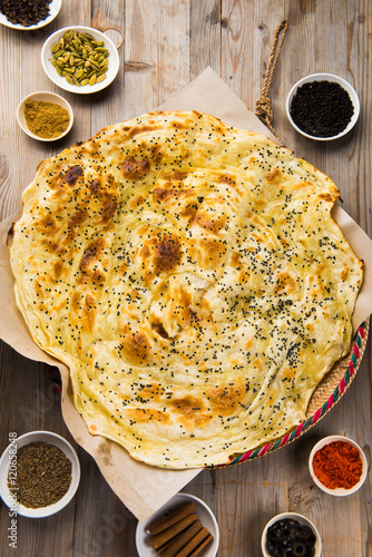 Malawah or Malawach traditional yemeni bread photo