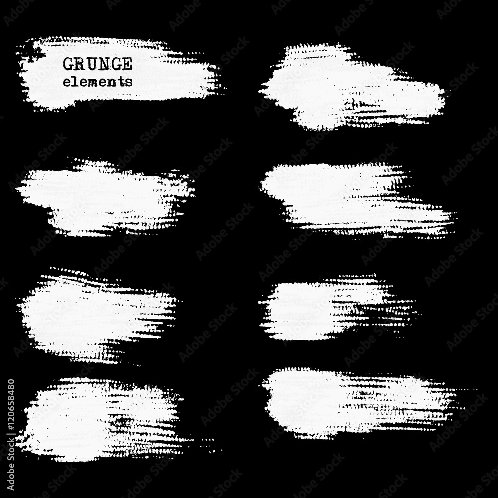 Vector set of black brush strokes. Vector set of black brush strokes.