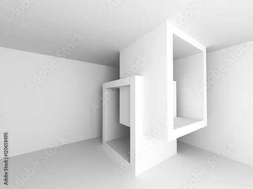 Geometric White Abstract Architecture Background