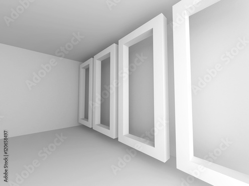 Abstract White Empty Room Background