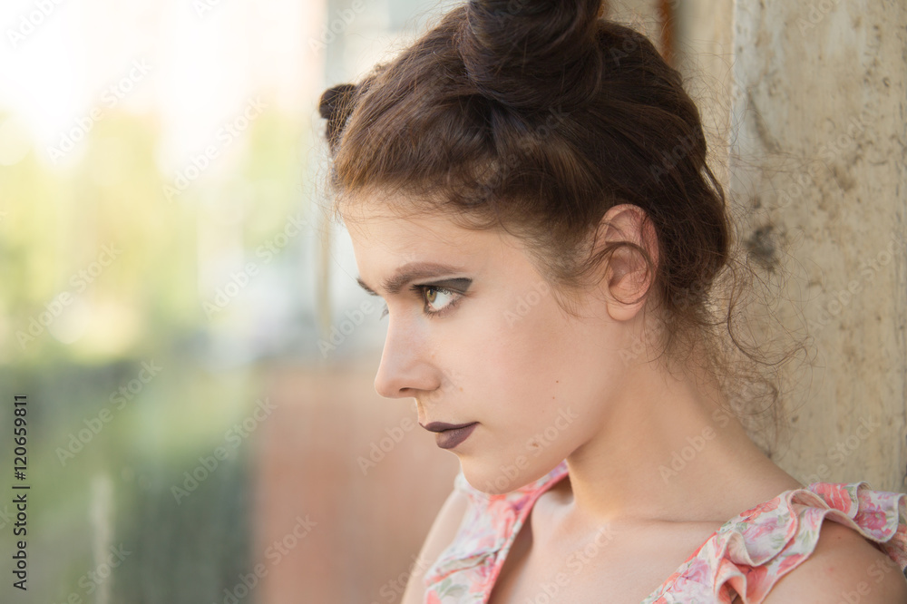 Fototapeta premium sad pensive girl