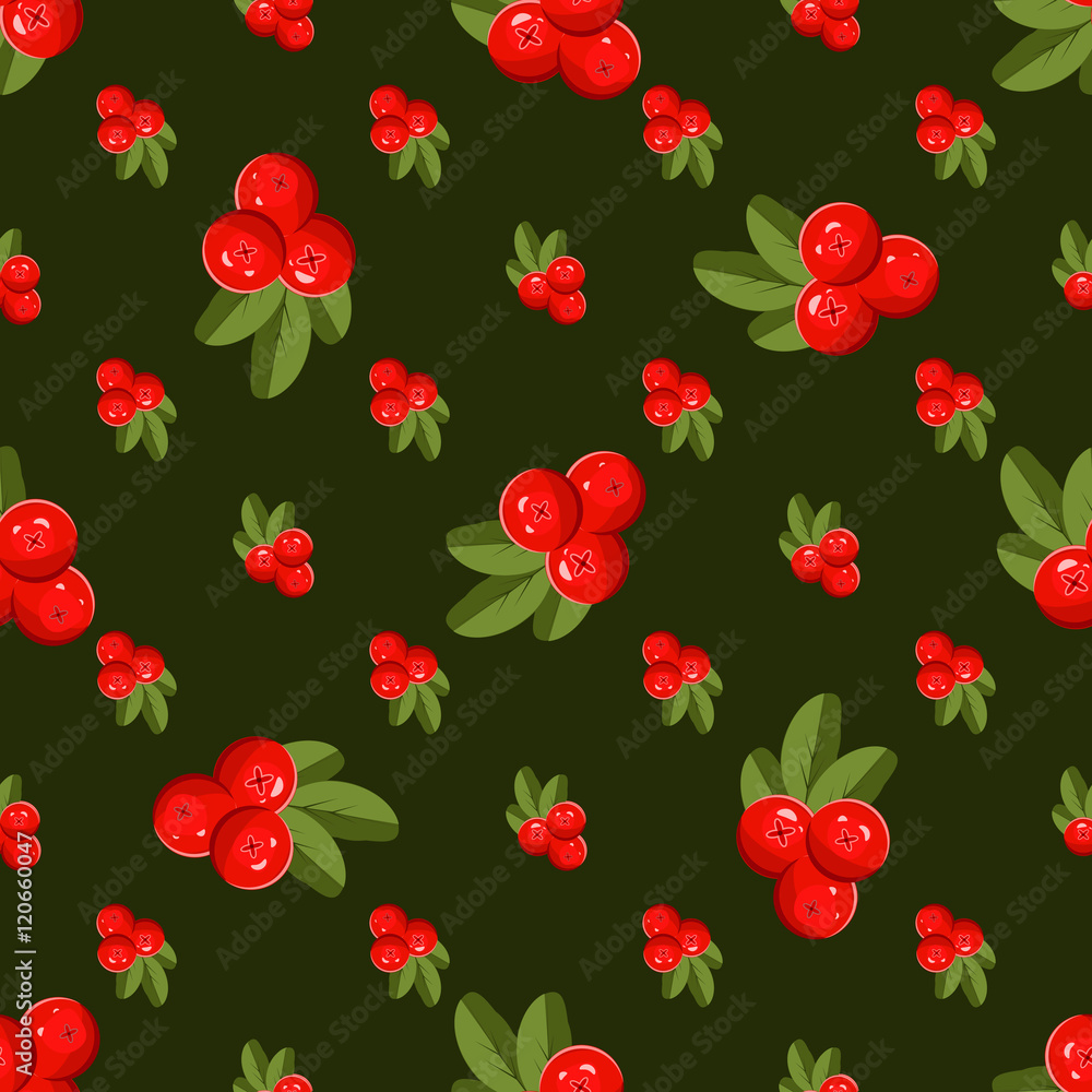Seamless pattern with cranberry.