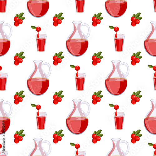 Seamless pattern with cranberry.