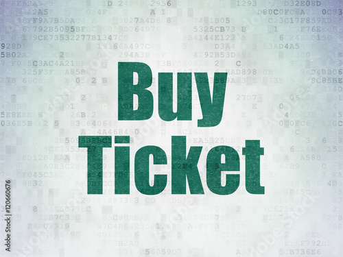 Travel concept: Buy Ticket on Digital Data Paper background