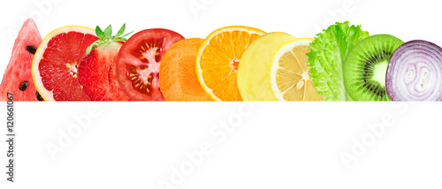 Slices of fruits and vegetable