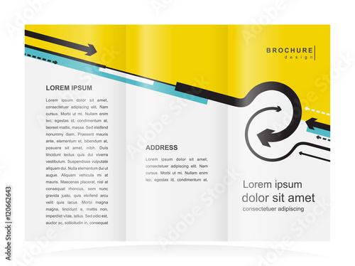 brochure design template arrows lines circles