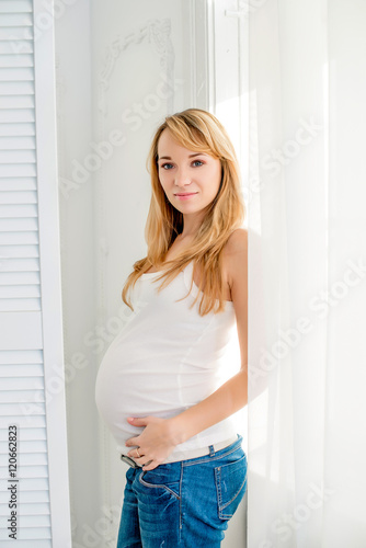 A pregnant woman on a white background Free Download A pregnant woman on a white background - GFXLoad
